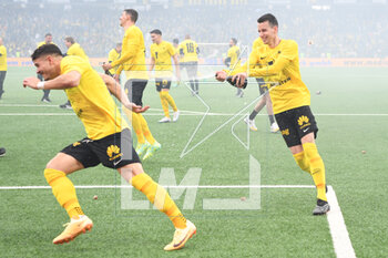2023-04-30 - April 30, 2023, Bern, Wankdorf Stadium, Super League: BSC Young Boys - FC Luzern, #30 Sandro Lauper (Young Boys) celebrates the 16th championship title with #7 Filip Ugrinic (Young Boys). - SUPER LEAGUE: BSC YOUNG BOYS - FC LUZERN - SWISS SUPER LEAGUE - SOCCER
