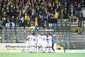 2023-05-14 - May 14, 2023, Bern, Wankdorf Stadium, Super League: BSC Young Boys - FC Zurich, the FC Zurich players are happy about the goal from #32 Bledian Krasniqi (FCZ) to make it 1-1. - SUPER LEAGUE: BSC YOUNG BOYS - FC ZURICH - SWISS SUPER LEAGUE - SOCCER