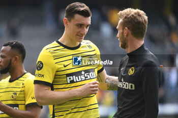 2023-05-14 - May 14, 2023, Bern, Wankdorf Stadium, Super League: BSC Young Boys - FC Zurich, #5 Cedric Zesiger (Young Boys) in conversation with #28 Fabian Lustenberger (Young Boys) - SUPER LEAGUE: BSC YOUNG BOYS - FC ZURICH - SWISS SUPER LEAGUE - SOCCER