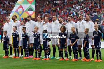 2023-06-15 - Players of Italy line up during the National Anthems - SEMIFINAL - SPAIN VS ITALY - UEFA NATIONS LEAGUE - SOCCER
