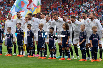 2023-06-15 - Players of Italy line up during the National Anthems - SEMIFINAL - SPAIN VS ITALY - UEFA NATIONS LEAGUE - SOCCER