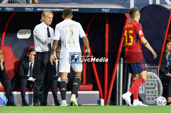 2023-06-15 - Roberto Mancini head coach of Italy and Giovanni Di Lorenzo (Italy) - SEMIFINAL - SPAIN VS ITALY - UEFA NATIONS LEAGUE - SOCCER
