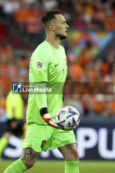 2023-06-14 - Netherlands goalkeeper Justin Bijlow during the UEFA Nations League, Semi-finals football match between Netherlands and Croatia on June 14, 2023 at Stadion Feijenoord 'De Kuip' in Rotterdam, Netherlands - FOOTBALL - UEFA NATIONS LEAGUE 2023 - 1/2 - NETHERLANDS V CROATIA - UEFA NATIONS LEAGUE - SOCCER