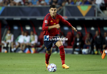 2023-06-15 - Alvaro Morata of Spain during the UEFA Nations League Semi-final football match between Spain and Italy on June 15, 2023 at De Grolsch Veste, FC Twente stadium in Enschede, Netherlands - FOOTBALL - UEFA NATIONS LEAGUE 2023 - 1/2 - SPAIN V ITALY - UEFA NATIONS LEAGUE - SOCCER