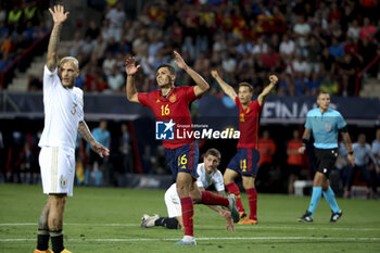 2023-06-15 - Rodri of Spain celebrates the winning goal for Spain during the UEFA Nations League Semi-final football match between Spain and Italy on June 15, 2023 at De Grolsch Veste, FC Twente stadium in Enschede, Netherlands - FOOTBALL - UEFA NATIONS LEAGUE 2023 - 1/2 - SPAIN V ITALY - UEFA NATIONS LEAGUE - SOCCER
