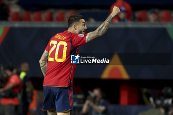 2023-06-15 - Joselu of Spain celebrates his goal during the UEFA Nations League Semi-final football match between Spain and Italy on June 15, 2023 at De Grolsch Veste, FC Twente stadium in Enschede, Netherlands - FOOTBALL - UEFA NATIONS LEAGUE 2023 - 1/2 - SPAIN V ITALY - UEFA NATIONS LEAGUE - SOCCER