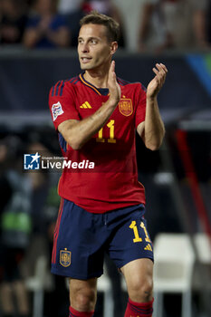 2023-06-15 - Sergio Canales of Spain celebrates the victory following the UEFA Nations League Semi-final football match between Spain and Italy on June 15, 2023 at De Grolsch Veste, FC Twente stadium in Enschede, Netherlands - FOOTBALL - UEFA NATIONS LEAGUE 2023 - 1/2 - SPAIN V ITALY - UEFA NATIONS LEAGUE - SOCCER