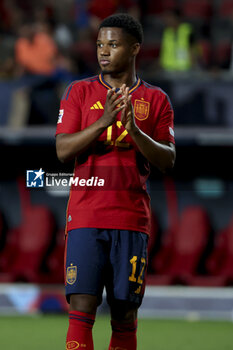 2023-06-15 - Ansu Fati of Spain celebrates the victory following the UEFA Nations League Semi-final football match between Spain and Italy on June 15, 2023 at De Grolsch Veste, FC Twente stadium in Enschede, Netherlands - FOOTBALL - UEFA NATIONS LEAGUE 2023 - 1/2 - SPAIN V ITALY - UEFA NATIONS LEAGUE - SOCCER
