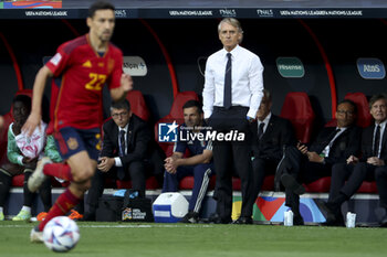 2023-06-15 - Coach of Italy Roberto Mancini during the UEFA Nations League Semi-final football match between Spain and Italy on June 15, 2023 at De Grolsch Veste, FC Twente stadium in Enschede, Netherlands - FOOTBALL - UEFA NATIONS LEAGUE 2023 - 1/2 - SPAIN V ITALY - UEFA NATIONS LEAGUE - SOCCER