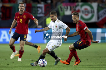 2023-06-15 - Marco Verratti of Italy, Sergio Canales of Spain, left Fabian Ruiz of Spain during the UEFA Nations League Semi-final football match between Spain and Italy on June 15, 2023 at De Grolsch Veste, FC Twente stadium in Enschede, Netherlands - FOOTBALL - UEFA NATIONS LEAGUE 2023 - 1/2 - SPAIN V ITALY - UEFA NATIONS LEAGUE - SOCCER