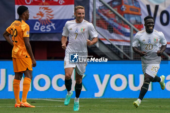 2023-06-18 - Davide Frattesi (Italy) celebrates after scoring a goal - THIRD-PLACE MATCH - NETHERLANDS VS ITALY - UEFA NATIONS LEAGUE - SOCCER