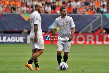 2023-06-18 - Marco Verratti (Italy) and Federico Dimarco (Italy) - THIRD-PLACE MATCH - NETHERLANDS VS ITALY - UEFA NATIONS LEAGUE - SOCCER