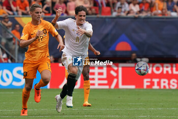 2023-06-18 - Nicolo Zaniolo (Italy) and Joey Veerman (Netherlands) - THIRD-PLACE MATCH - NETHERLANDS VS ITALY - UEFA NATIONS LEAGUE - SOCCER