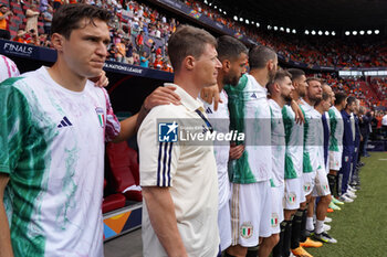 2023-06-18 - Players of Italy line up during the National Anthems - THIRD-PLACE MATCH - NETHERLANDS VS ITALY - UEFA NATIONS LEAGUE - SOCCER