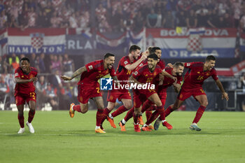 2023-06-18 - Players of Spain celebrate winning the penalty shoot-out of the UEFA Nations League 2023, Final football match between Croatia and Spain on June 18, 2023 at Stadion Feijenoord 'De Kuip' in Rotterdam, Netherlands - FOOTBALL - UEFA NATIONS LEAGUE 2023 - FINAL - CROATIA V SPAIN - UEFA NATIONS LEAGUE - SOCCER