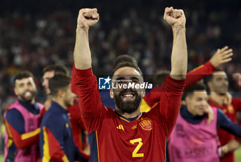 2023-06-18 - Dani Carvajal of Spain celebrates the victory following the UEFA Nations League 2023 Final football match between Croatia and Spain on June 18, 2023 at Stadion Feijenoord 'De Kuip' in Rotterdam, Netherlands - FOOTBALL - UEFA NATIONS LEAGUE 2023 - FINAL - CROATIA V SPAIN - UEFA NATIONS LEAGUE - SOCCER