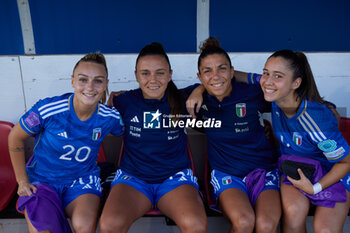 2023-09-26 - (LR) Giada Greggi, Anna Serturini, Elisa Bartoli and Giulia Dragoni of Italy before the UEFA Womens Nations League match between Italy and Sweden at on September 26, 2023 in Castel di Sangro, Italy. ©Photo: Cinzia Camela. - ITALY WOMEN VS SWEDEN - UEFA NATIONS LEAGUE - SOCCER