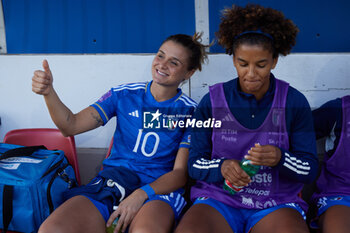 2023-09-26 - Cristiana Girelli and Sara Gama before the UEFA Womens Nations League match between Italy and Sweden at on September 26, 2023 in Castel di Sangro, Italy. ©Photo: Cinzia Camela. - ITALY WOMEN VS SWEDEN - UEFA NATIONS LEAGUE - SOCCER