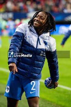 2023-08-02 - Oriane Jean Francois of France celebrates the victory after the 2023 UEFA Women’s Nations League, League A - Group A2 football match between France and Portugal on 22 September 2023 at Stade du Hainaut - Valenciennes, France - FOOTBALL - WOMEN'S NATIONS LEAGUE 2023 - FRANCE V PORTUGAL - UEFA NATIONS LEAGUE - SOCCER