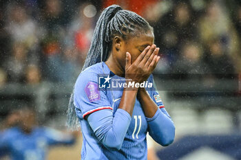 2023-10-31 - Kadidiatou DIANI of France looks dejected during the UEFA Women's Nations League, League A Group A2 football match between France and Norway on October 31, 2023 at Auguste Delaune stadium in Reims, France - FOOTBALL - WOMEN'S NATIONS LEAGUE - FRANCE V NORWAY - UEFA NATIONS LEAGUE - SOCCER