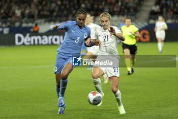 2023-10-31 - Wendie Renard of France, Mimmi Lofwenius of Norway during the UEFA Women's Nations League, League A Group A2 football match between France and Norway on October 31, 2023 at Stade Auguste Delaune in Reims, France - FOOTBALL - WOMEN'S NATIONS LEAGUE - FRANCE V NORWAY - UEFA NATIONS LEAGUE - SOCCER