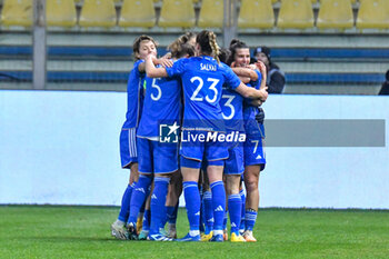 2023-12-05 - Italia celebrates scoring 1-0 Women Nation League match between Italia and Swittzerland at Stadio Ennio Tardini, Parma - WOMEN - ITALY VS SWITZERLAND - UEFA NATIONS LEAGUE - SOCCER