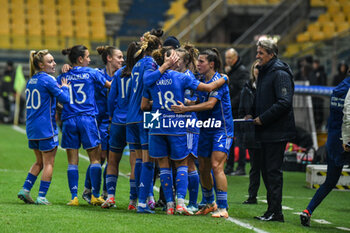 2023-12-05 - Italia celebrates goal to make the score 3-0 during Women Nation League match between Italia and Swittzerland at Stadio Ennio Tardini, Parma - WOMEN - ITALY VS SWITZERLAND - UEFA NATIONS LEAGUE - SOCCER