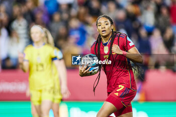 2023-12-05 - Salma Paralluelo of Spain celebrates a goal 1-1 during the UEFA Women's Nations League, Group D football match between Spain and Sweden on December 5, 2023 at La Rosaleda stadium in Malaga, Spain - FOOTBALL - WOMEN'S NATIONS LEAGUE - SPAIN V SWEDEN - UEFA NATIONS LEAGUE - SOCCER