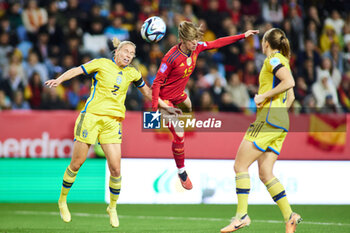 2023-12-05 - Eva Navarro of Spain and Jonna Andersson of Sweden during the UEFA Women's Nations League, Group D football match between Spain and Sweden on December 5, 2023 at La Rosaleda stadium in Malaga, Spain - FOOTBALL - WOMEN'S NATIONS LEAGUE - SPAIN V SWEDEN - UEFA NATIONS LEAGUE - SOCCER