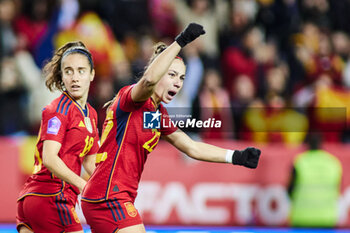 2023-12-05 - Athenea del Castillo of Spain celebrates a goal 2-3 during the UEFA Women's Nations League, Group D football match between Spain and Sweden on December 5, 2023 at La Rosaleda stadium in Malaga, Spain - FOOTBALL - WOMEN'S NATIONS LEAGUE - SPAIN V SWEDEN - UEFA NATIONS LEAGUE - SOCCER