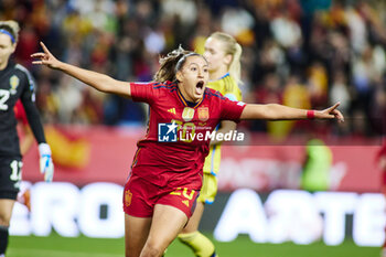 2023-12-05 - Fiamma of Spain celebrates a goal 4-3 during the UEFA Women's Nations League, Group D football match between Spain and Sweden on December 5, 2023 at La Rosaleda stadium in Malaga, Spain - FOOTBALL - WOMEN'S NATIONS LEAGUE - SPAIN V SWEDEN - UEFA NATIONS LEAGUE - SOCCER