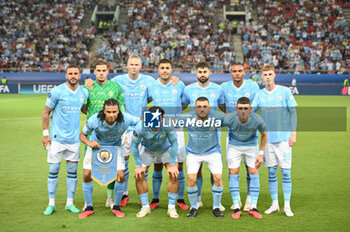 2023-08-16 - Manchester City during the UEFA Super Cup 
match between Manchester City and Sevilla FC at Georgios Karaiskakis
 Stadium on August 16, 2023, in Piraeus, Greece. - UEFA SUPER CUP MANCHESTER CITY VS SEVILLA FC - UEFA SUPER CUP - SOCCER