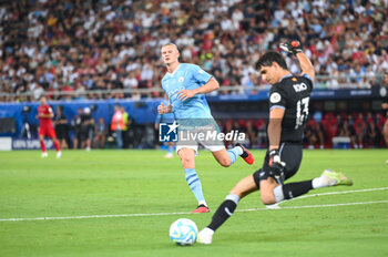 2023-08-16 - 9 ERLING HAALAND of Manchester City during the UEFA Super Cup 
match between Manchester City and Sevilla FC at Georgios Karaiskakis
 Stadium on August 16, 2023, in Piraeus, Greece. - UEFA SUPER CUP MANCHESTER CITY VS SEVILLA FC - UEFA SUPER CUP - SOCCER