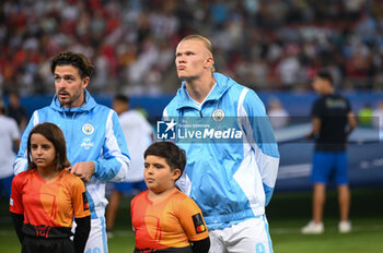 2023-08-16 - 9 ERLING HAALAND of Manchester City during the UEFA Super Cup match between Manchester City and Sevilla FC at Georgios Karaiskakis Stadium on August 16, 2023, in Piraeus, Greece. - UEFA SUPER CUP MANCHESTER CITY VS SEVILLA FC - UEFA SUPER CUP - SOCCER