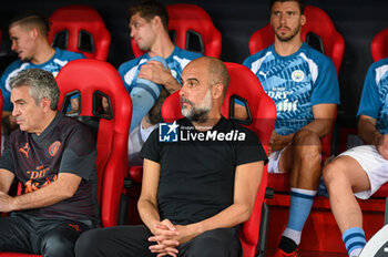 2023-08-16 - Head Coach PEP GUARDIOLA of Manchester City during the UEFA Super Cup match between Manchester City and Sevilla FC at Georgios Karaiskakis Stadium on August 16, 2023, in Piraeus, Greece. - UEFA SUPER CUP MANCHESTER CITY VS SEVILLA FC - UEFA SUPER CUP - SOCCER