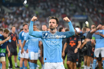 16/08/2023 - 10 JACK GREALISH of Manchester City after winning the UEFA Super Cup match between Manchester City and Sevilla FC at Georgios Karaiskakis Stadium on August 16, 2023, in Piraeus, Greece. - UEFA SUPER CUP MANCHESTER CITY VS SEVILLA FC - SUPERCOPPA EUROPEA - CALCIO