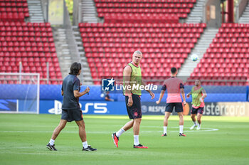 2023-08-15 - 9 ERLING HAALAND of Manchester City during the team training session ahead of the UEFA Super Cup Final 2023 at Georgios Karaiskakis Stadium on August 15, 2023, in Piraeus, Greece. - MANCHESTER CITY TRAINING SESSION BEFORE THE UEFA SUPER CUP 2023 GAME - UEFA SUPER CUP - SOCCER