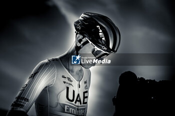 2023-09-14 - Tadej Pogacar- Portrait -Black and White -SLO - UAE Emirates - COPPA SABATINI - STREET - CYCLING