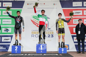 15/01/2023 - Podium category Under 23. 1st Filippo Agostinacchio 2nd Lorenzo Masciarelli 3rd Samuele Leone - CAMPIONATO ITALIANO CICLOCROSS 2023 - CICLOCROSS - CICLISMO
