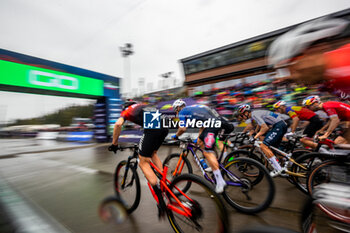2023-05-14 - Thomas GRIOT of CANYON CLLCTV (FRA), Luca SCHWARZBAUER of CANYON CLLCTV (GER), Samuel GAZE of ALPECIN-DECEUNINCK (NZL) during the 2023 UCI MTB World Cup, XCO cycling event on May 14, 2023 in Nove Mesto Na Morave, Czech Republic - CYCLING - MTB WORLD CUP 2023 - NOVE MESTO - MTB - MOUNTAIN BIKE - CYCLING
