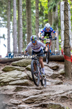2023-05-14 - Pauline FERRAND PREVOT of INEOS GRENADIERS (FRA), Puck PIETERSE of ALPECIN-DECEUNINCK (NED) during the 2023 UCI MTB World Cup, XCO cycling event on May 14, 2023 in Nove Mesto Na Morave, Czech Republic - CYCLING - MTB WORLD CUP 2023 - NOVE MESTO - MTB - MOUNTAIN BIKE - CYCLING