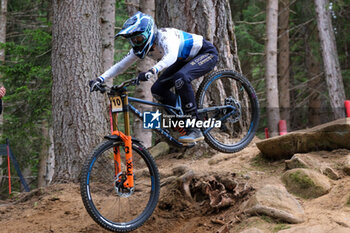 2023-07-01 - Monika Hrastnik (SLO) in action during DH Elite Women race, at UCI MTB World Cup 2023, Val di Sole stage on July 01, 2023 in Val di Sole, Trento, Italy. - UCI MTB  WORLD CUP - DOWNHILL ELITE WOMEN RACE - MTB - MOUNTAIN BIKE - CYCLING
