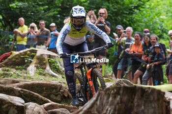 2023-07-01 - Camille Balanche (SUI) in action during DH Elite Women race, at UCI MTB World Cup 2023, Val di Sole stage on July 01, 2023 in Val di Sole, Trento, Italy. - UCI MTB  WORLD CUP - DOWNHILL ELITE WOMEN RACE - MTB - MOUNTAIN BIKE - CYCLING