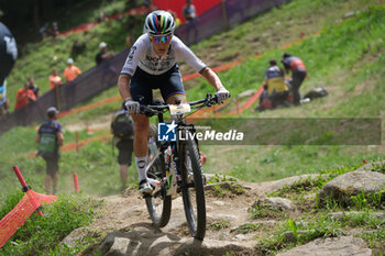 2023-07-02 - Pauline Ferrand Prevot (FRA) in action during XCO Elite Women race, at UCI MTB World Series 2023, Val di Sole stage on July 02, 2023 in Val di Sole, Trento, Italy. - UCI MTB WORLD CUP - XCO ELITE WOMEN RACE - MTB - MOUNTAIN BIKE - CYCLING