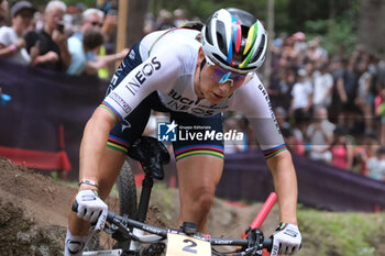 2023-07-02 - Pauline Ferrand Prevot (FRA) in action during XCO Elite Women race, at UCI MTB World Series 2023, Val di Sole stage on July 02, 2023 in Val di Sole, Trento, Italy. - UCI MTB WORLD CUP - XCO ELITE WOMEN RACE - MTB - MOUNTAIN BIKE - CYCLING