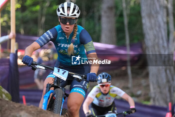 2023-07-02 - Tamara Wiedmann (AUT) in action during XCO U23 Women race, at UCI MTB World Series 2023, Val di Sole stage on July 02, 2023 in Val di Sole, Trento, Italy. - UCI MTB WORLD CUP - XCO U23 WOMEN RACE - MTB - MOUNTAIN BIKE - CYCLING