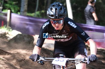 2023-07-02 - Katharina Sadnik (AUT) in action during XCO U23 Women race, at UCI MTB World Series 2023, Val di Sole stage on July 02, 2023 in Val di Sole, Trento, Italy. - UCI MTB WORLD CUP - XCO U23 WOMEN RACE - MTB - MOUNTAIN BIKE - CYCLING