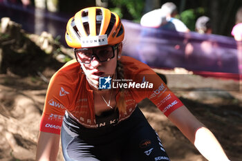 2023-07-02 - Portrait of Simona Spesna (CZE) in action during XCO U23 Women race, at UCI MTB World Series 2023, Val di Sole stage on July 02, 2023 in Val di Sole, Trento, Italy. - UCI MTB WORLD CUP - XCO U23 WOMEN RACE - MTB - MOUNTAIN BIKE - CYCLING