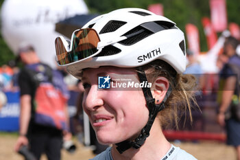 2023-07-02 - Portrait of Sara Cortinovis (ITA) after the finish line during XCO U23 Women race, at UCI MTB World Series 2023, Val di Sole stage on July 02, 2023 in Val di Sole, Trento, Italy. - UCI MTB WORLD CUP - XCO U23 WOMEN RACE - MTB - MOUNTAIN BIKE - CYCLING
