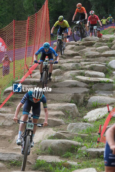 2023-07-02 - Martin Groslambert (FRA) in action during XCO U23 Men race, at UCI MTB World Series 2023, Val di Sole stage on July 02, 2023 in Val di Sole, Trento, Italy. - UCI MTB WORLD CUP - XCO U23 MEN RACE - MTB - MOUNTAIN BIKE - CYCLING